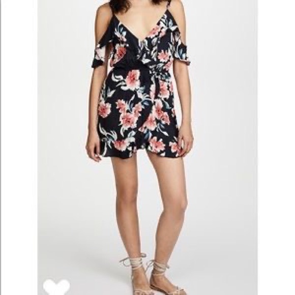 Roe + May Floral Open Shoulder Mini Dress - Picture 3 of 5